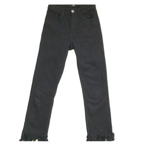 Just Black Fringe Bottom Jeans